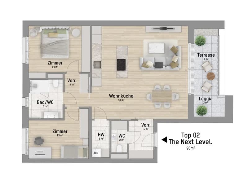 3-Zimmer-Wohnung kaufen in Wien – 88,4 m², € 699.900 – Bild 3 von 6