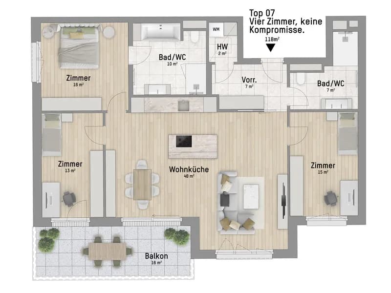 4-Zimmer-Wohnung kaufen in Wien – 118,54 m², € 1.029.900 – Bild 3 von 6