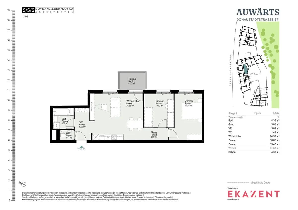 3-Zimmer-Wohnung mieten in Wien – 61,69 m², € 1.810 – Bild 8 von 8