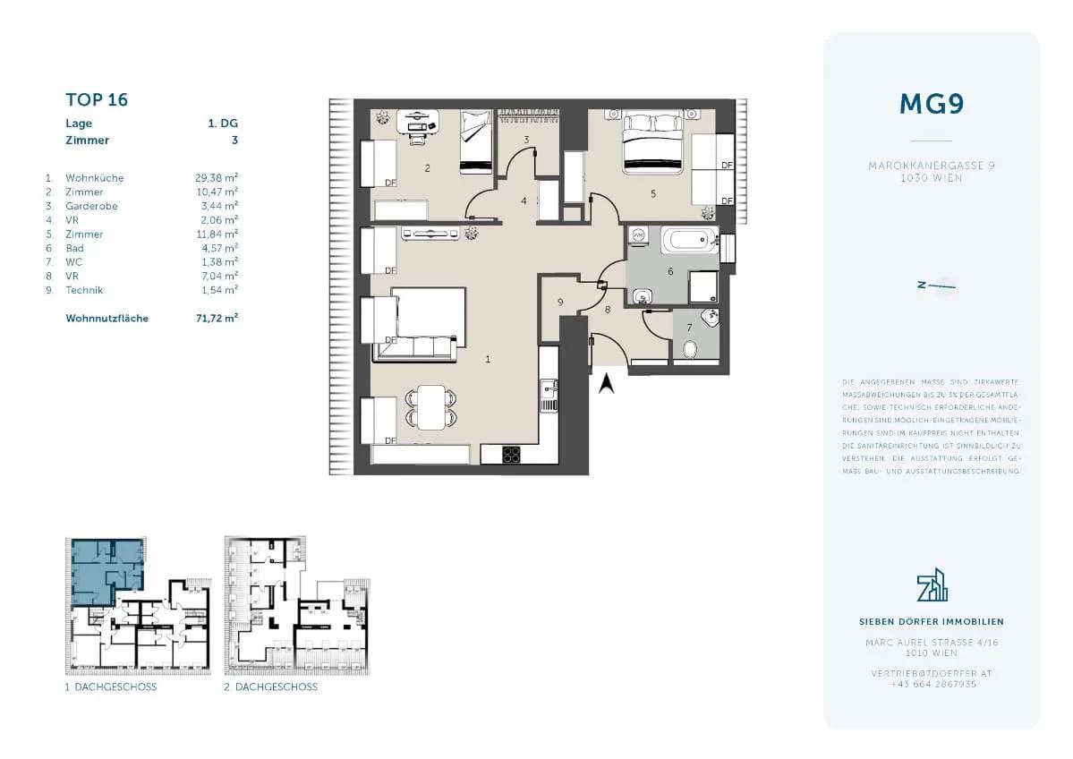 3-Zimmer-Wohnung mieten in Wien – 71,72 m², € 2.194 – Bild 6 von 15