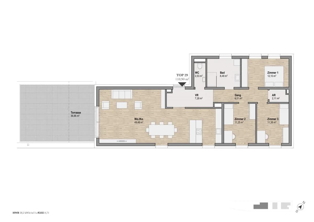 4-Zimmer-Wohnung kaufen in Graz – 110,9 m², € 967.159 – Bild 2 von 6