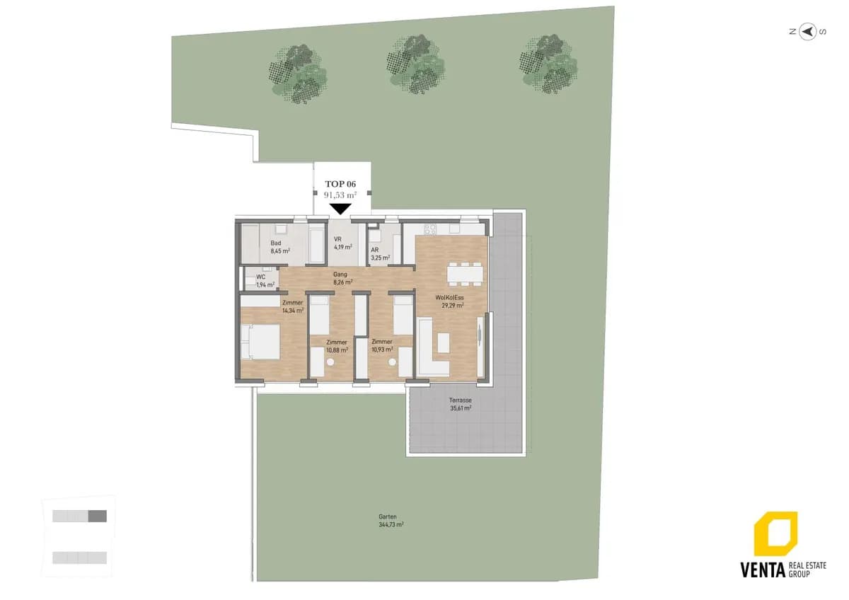 4-Zimmer-Wohnung kaufen in Graz – 91,53 m², € 621.285 – Bild 2 von 4