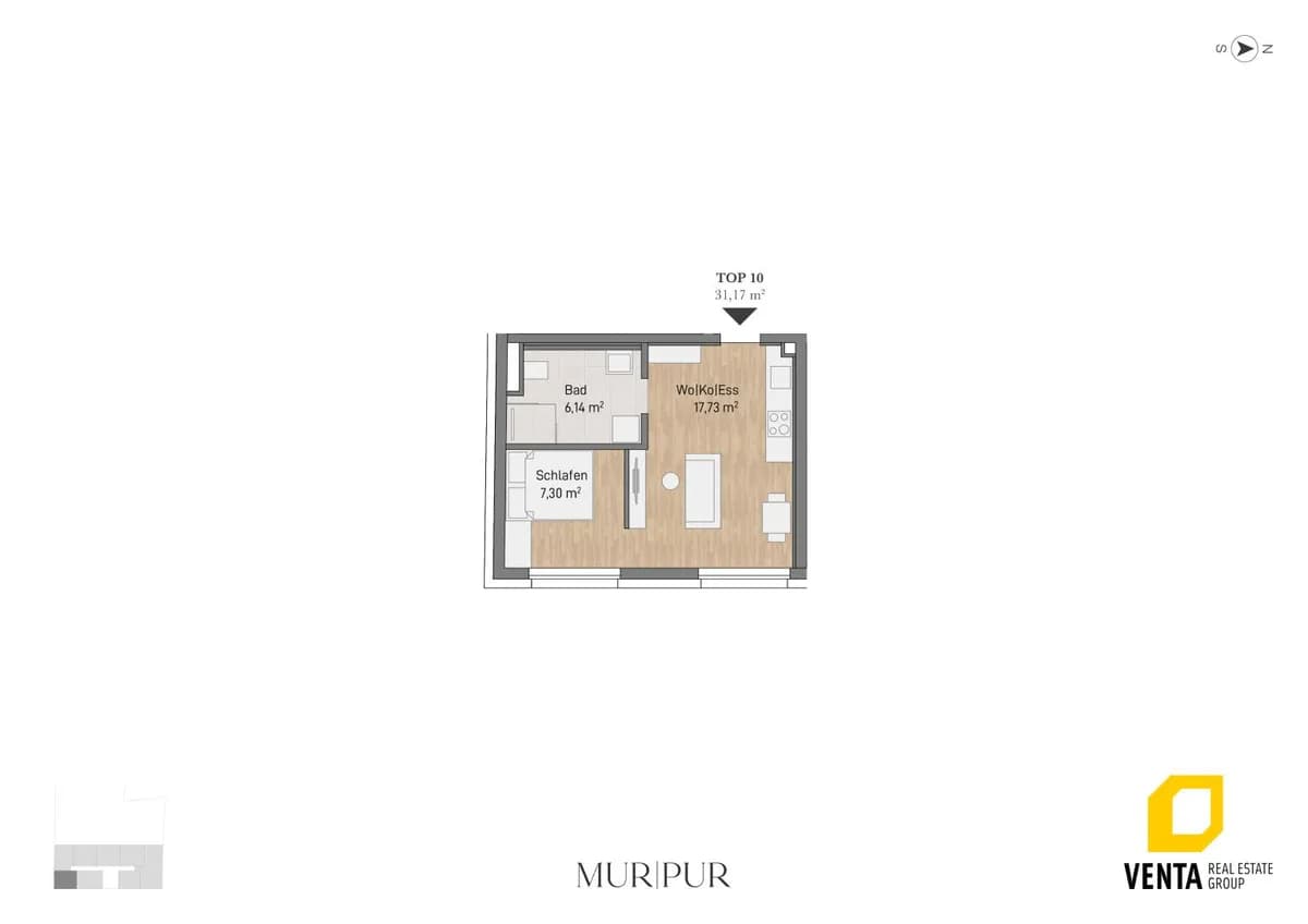 1-Zimmer-Wohnung kaufen in Graz – 31,17 m², € 157.097 – Bild 2 von 6