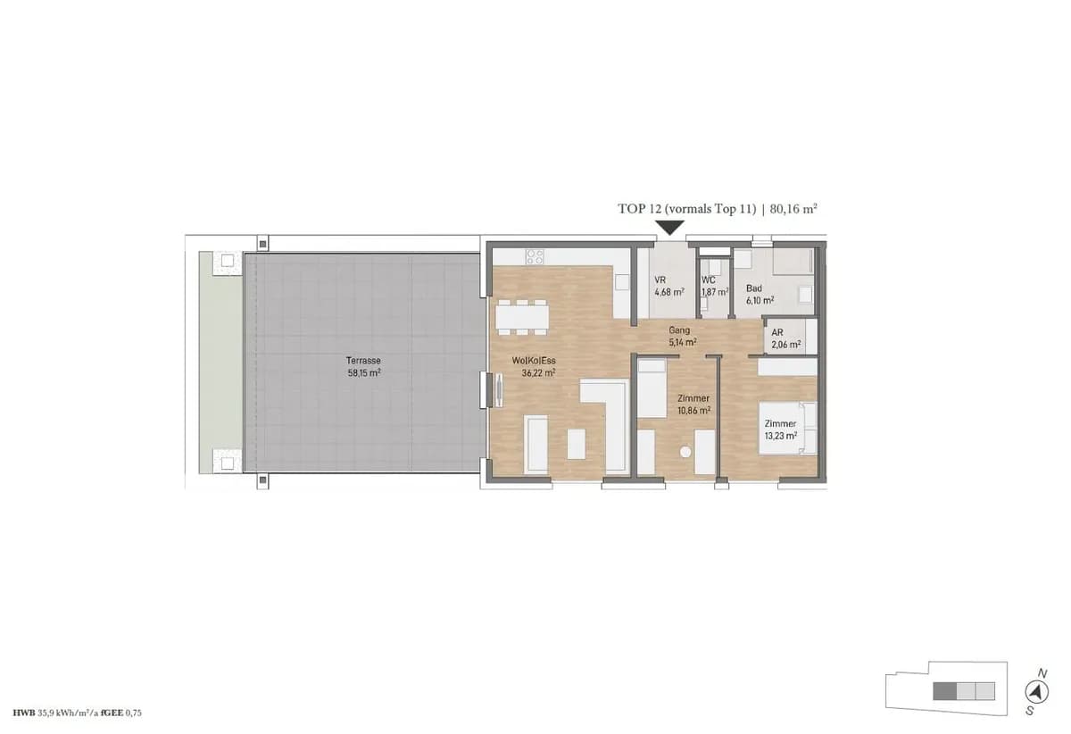 3-Zimmer-Wohnung kaufen in Graz – 80,16 m², € 584.383 – Bild 2 von 3