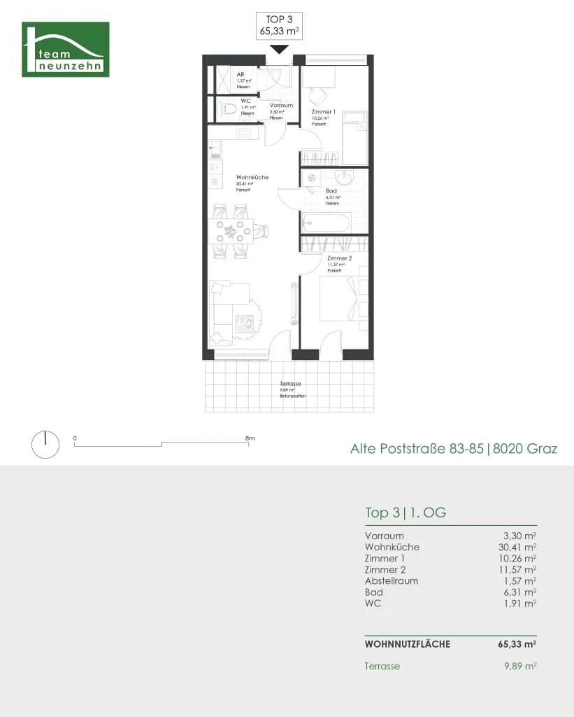 3-Zimmer-Wohnung mieten in Graz – 65,33 m², € 999 – Bild 21 von 21