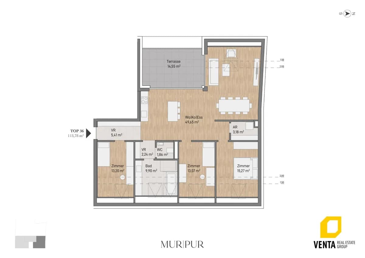 4-Zimmer-Wohnung kaufen in Graz – 113,78 m², € 845.231 – Bild 2 von 6