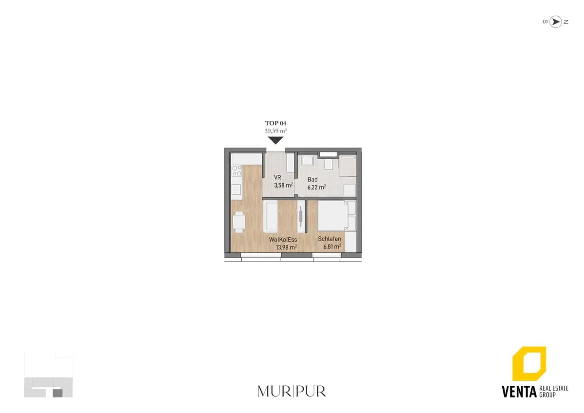 1-Zimmer-Wohnung kaufen in Graz – 37,47 m², € 154.174 – Bild 2 von 5