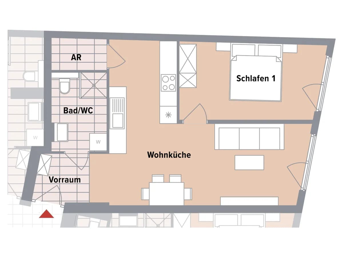 2-Zimmer-Wohnung kaufen in Wien – 50,22 m², € 303.000 – Bild 4 von 4