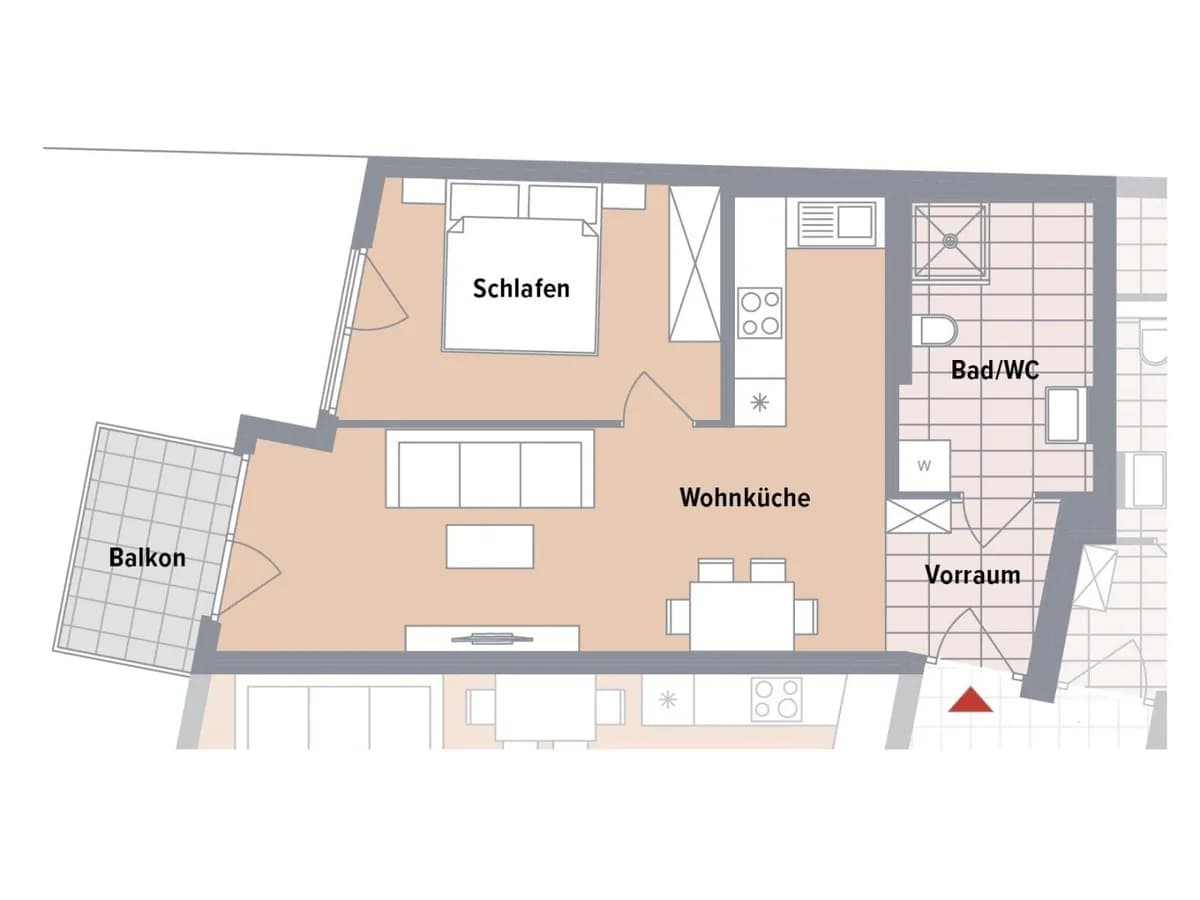 2-Zimmer-Wohnung kaufen in Wien – 46,53 m², € 295.400 – Bild 4 von 4