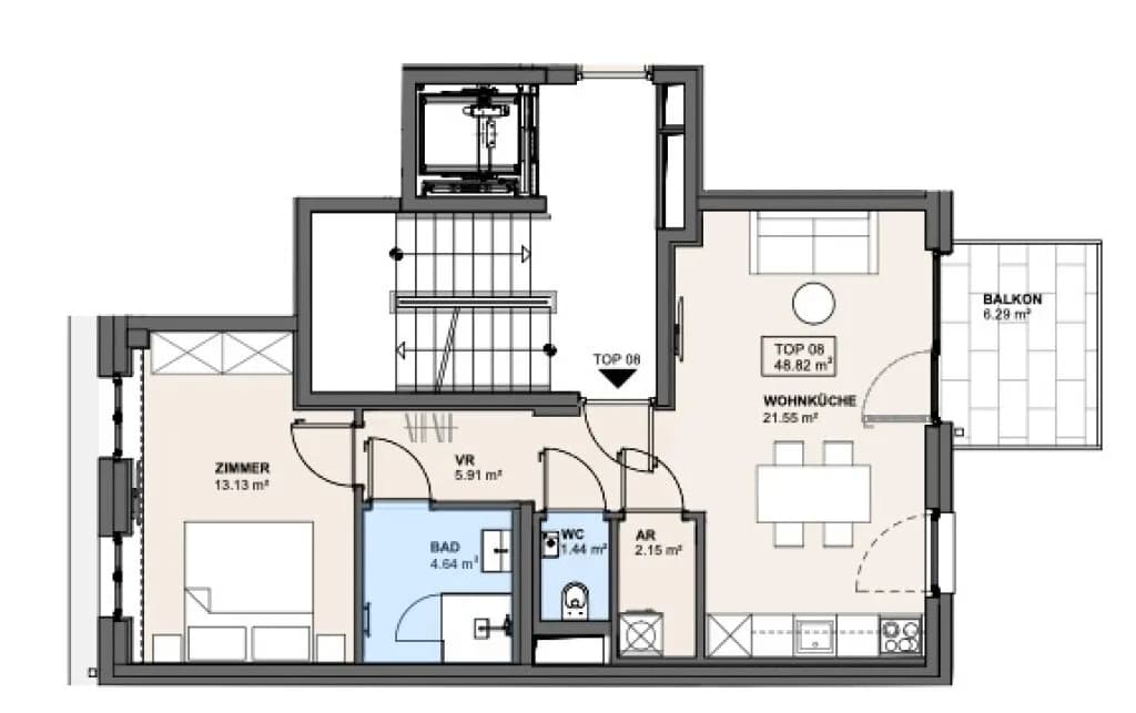 2-Zimmer-Wohnung kaufen in Wien – 49,83 m², € 349.000 – Bild 7 von 7