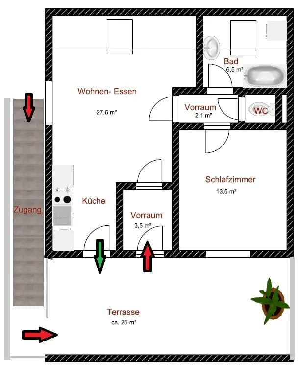 2-Zimmer-Wohnung mieten in Graz – 54,48 m², € 660 – Bild 15 von 28