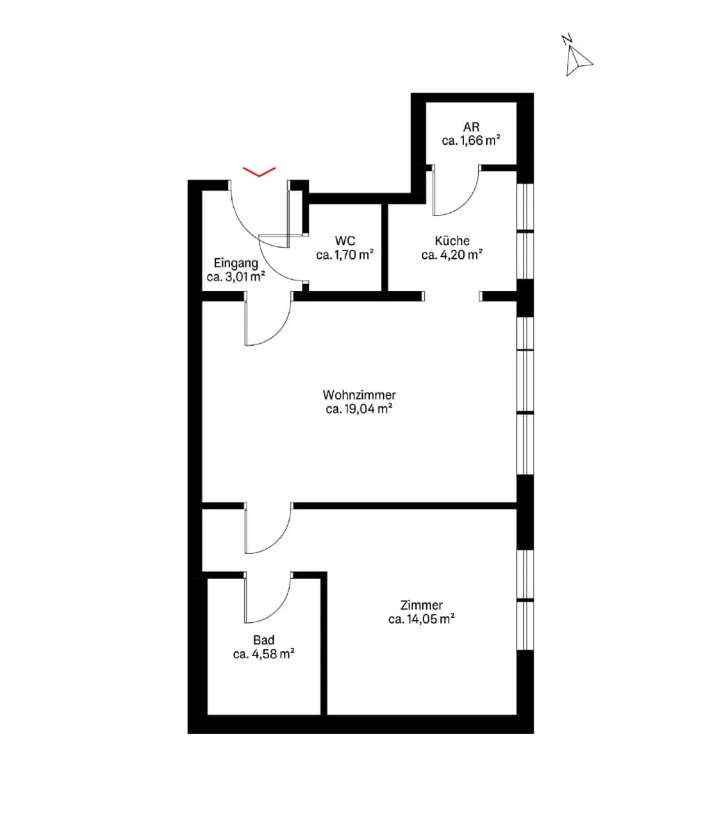 2-Zimmer-Wohnung mieten in Wien – 48 m², € 990 – Bild 7 von 7