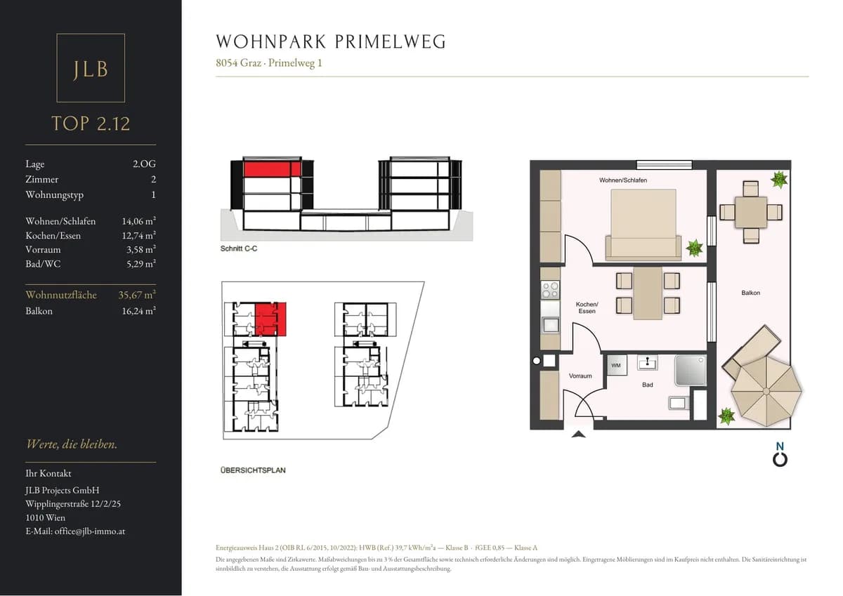 2-Zimmer-Wohnung kaufen in Graz – 35,84 m², € 154.835 – Bild 12 von 12