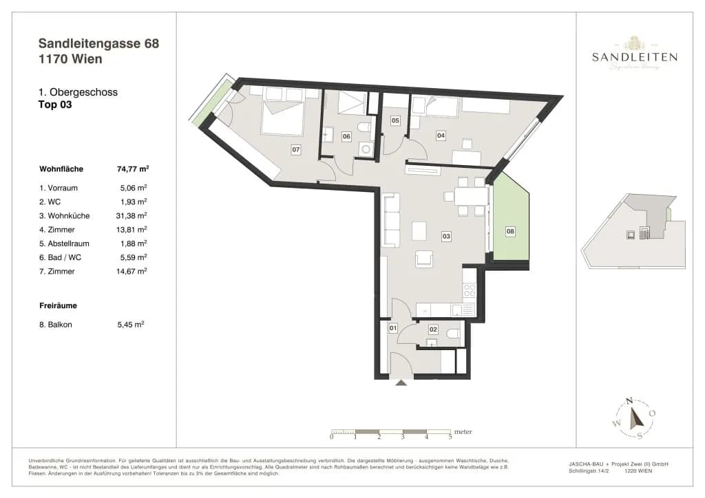 3-Zimmer-Wohnung kaufen in Wien – 74,77 m², € 619.000 – Bild 12 von 12