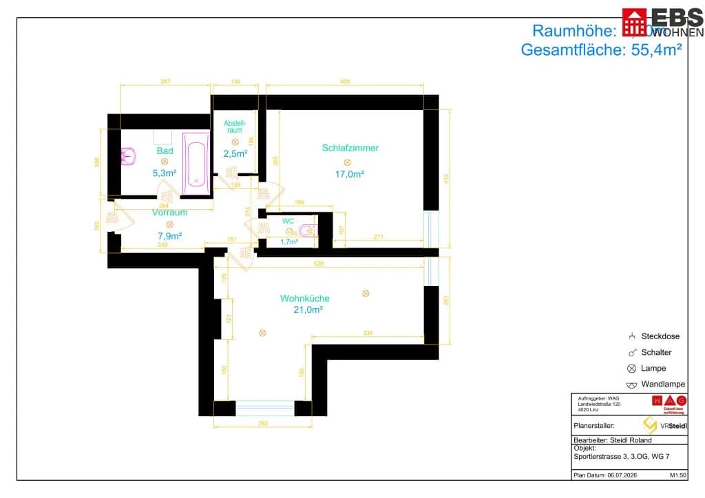 2-Zimmer-Wohnung mieten in Perg – 55,84 m², € 595 – Bild 12 von 12