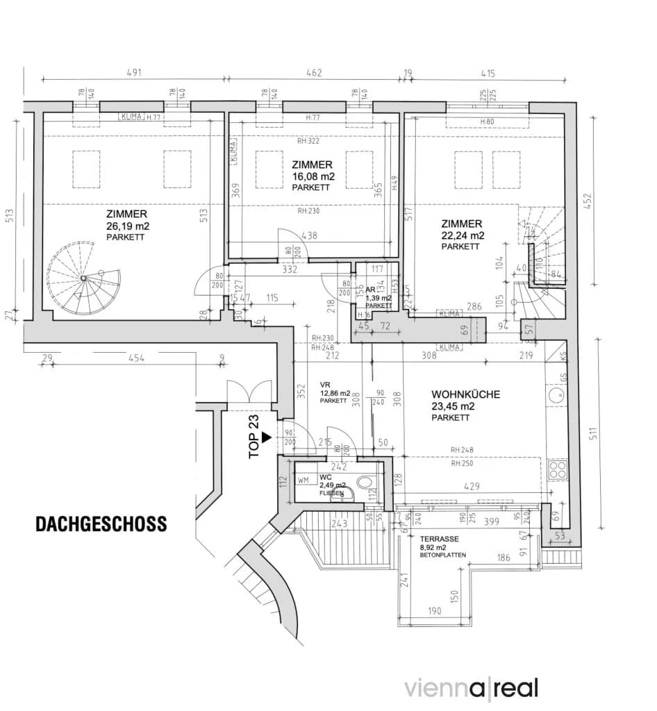 5-Zimmer-Wohnung mieten in Wien – 155,39 m², € 2.993 – Bild 79 von 81