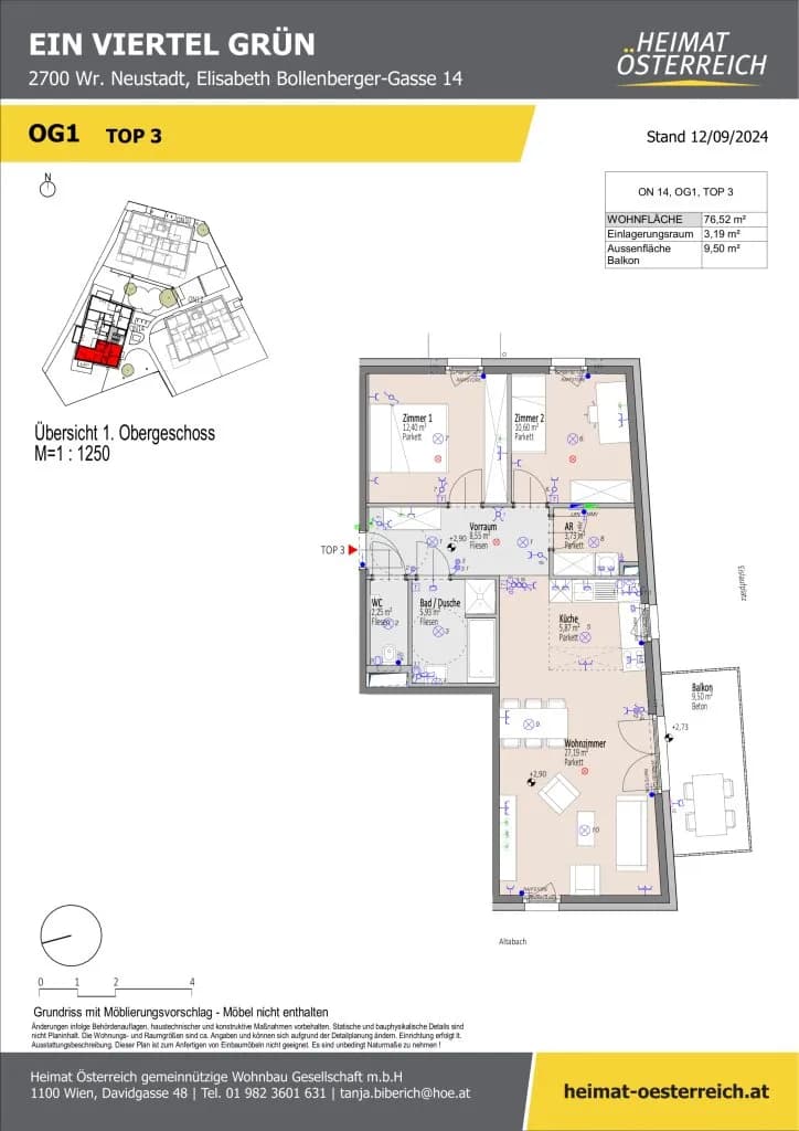 3-Zimmer-Wohnung kaufen in Wiener Neustadt – 74,85 m², € 312.200 – Bild 19 von 23