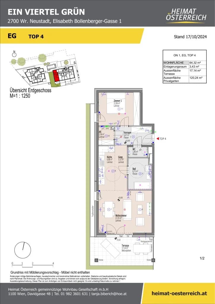 2-Zimmer-Wohnung kaufen in Wiener Neustadt – 64,56 m², € 244.059 – Bild 34 von 44