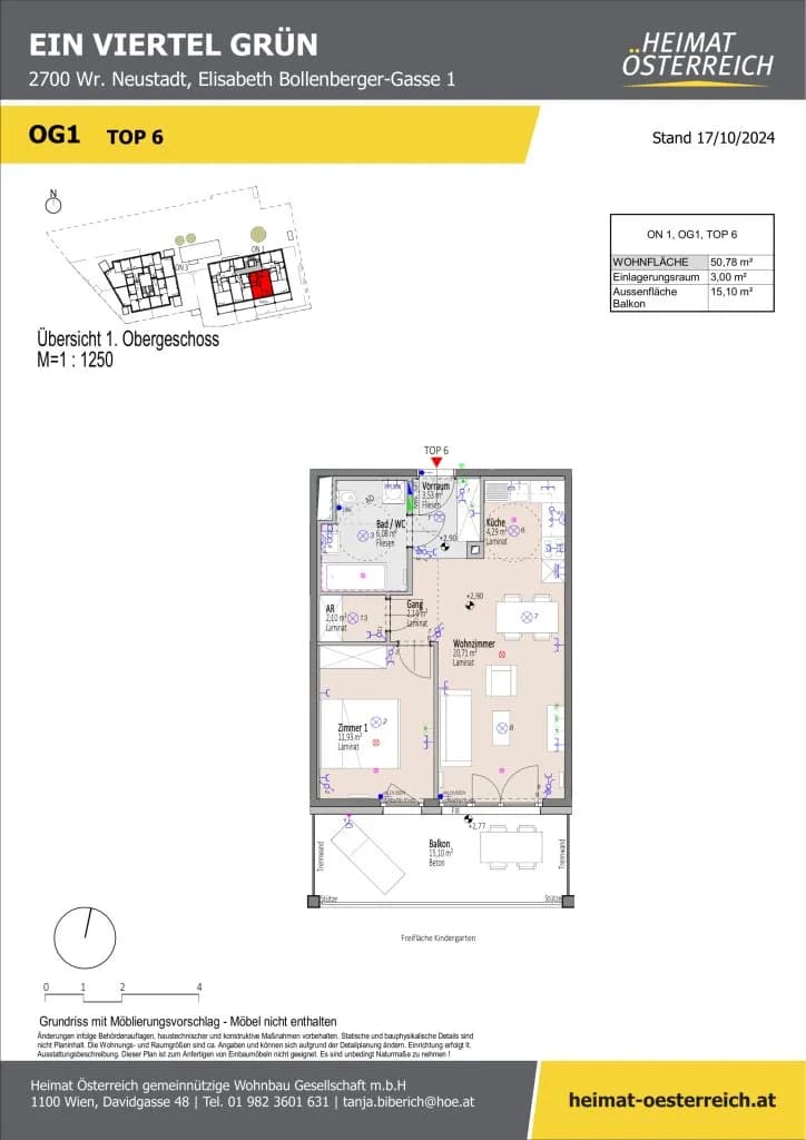 2-Zimmer-Wohnung kaufen in Wiener Neustadt – 50,85 m², € 163.600 – Bild 31 von 40