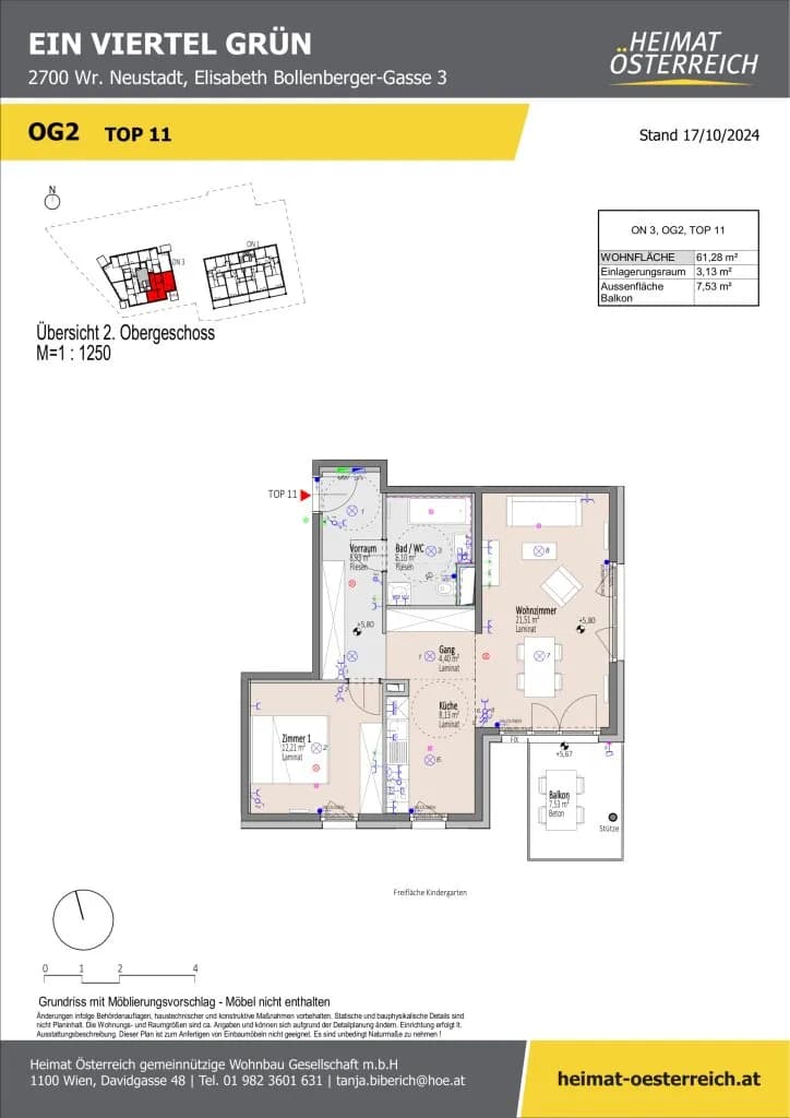 2-Zimmer-Wohnung kaufen in Wiener Neustadt – 61,28 m², € 198.466 – Bild 28 von 37