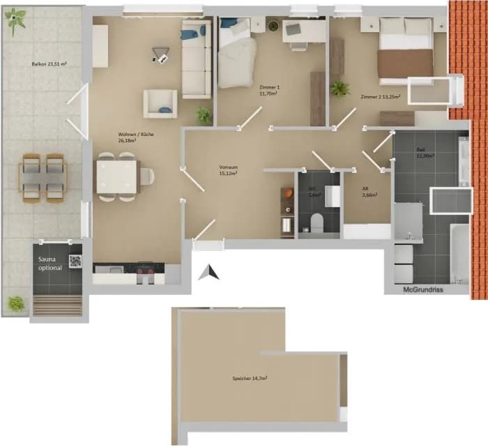 3-Zimmer-Wohnung kaufen in Graz-Umgebung – 84 m², € 313.000 – Bild 11 von 11