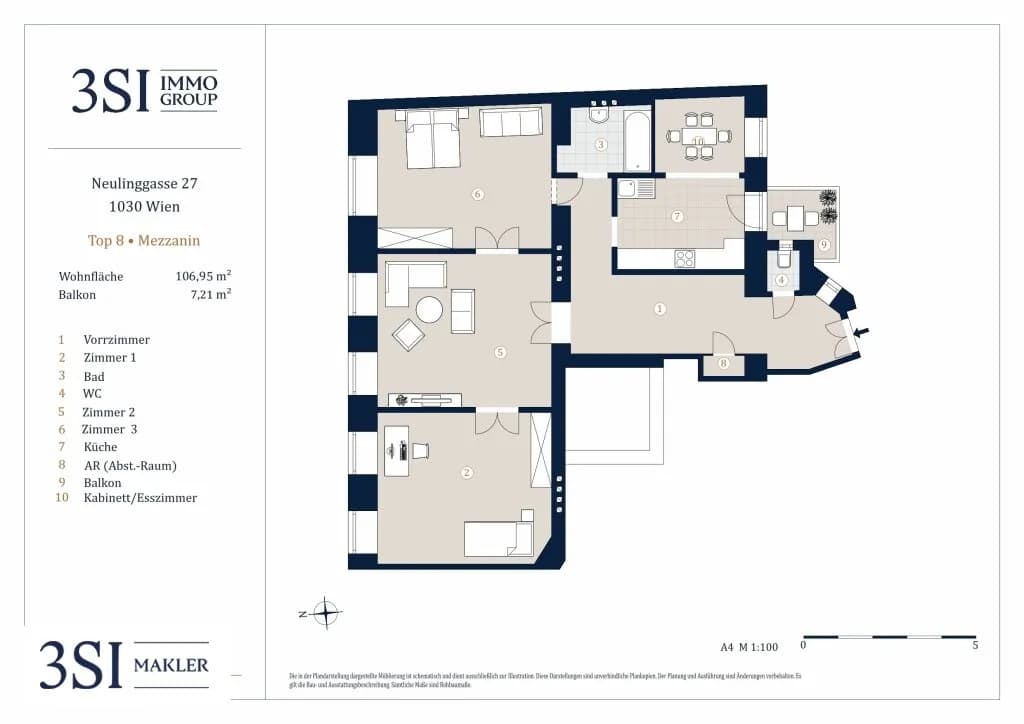 4-Zimmer-Wohnung kaufen in Wien – 106,95 m², € 865.000 – Bild 9 von 9