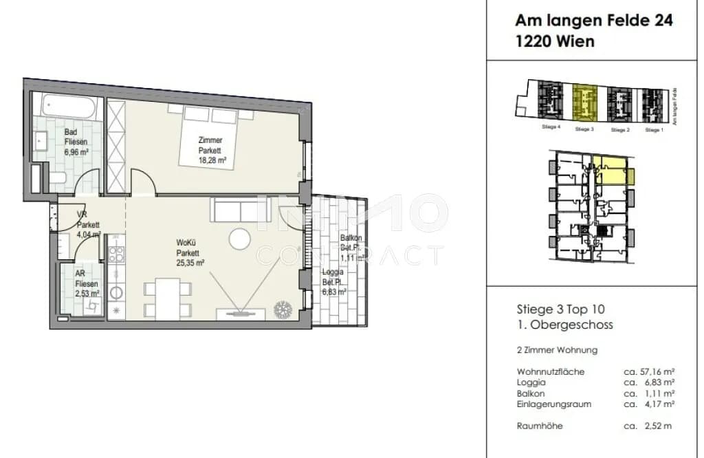 2-Zimmer-Wohnung kaufen in Wien – 57,16 m², € 452.590 – Bild 5 von 6