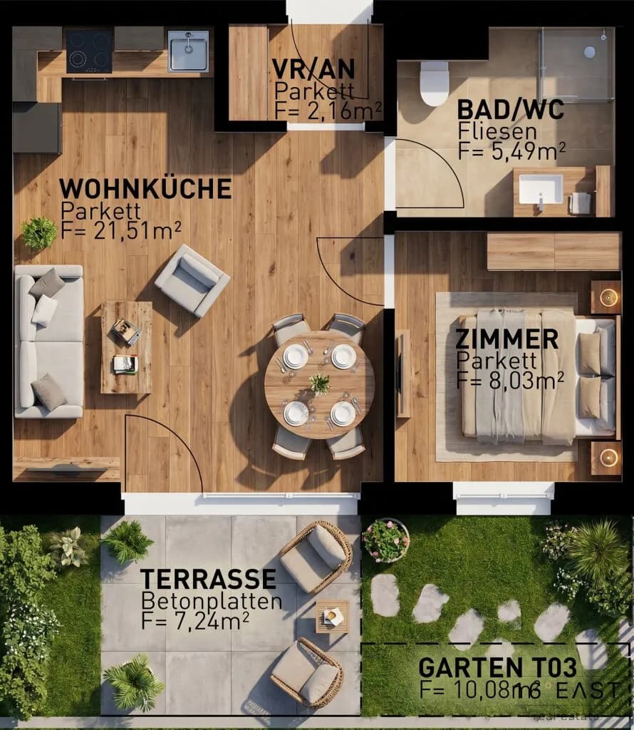 2-Zimmer-Wohnung kaufen in Wien – 37,19 m², € 256.215 – Bild 9 von 9