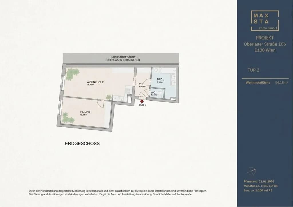 2-Zimmer-Wohnung kaufen in Wien – 54,18 m², € 345.670 – Bild 5 von 5
