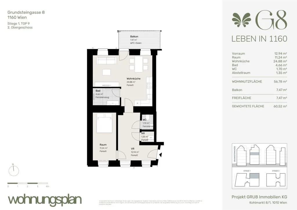 2-Zimmer-Wohnung kaufen in Wien – 56,78 m², € 454.000 – Bild 37 von 37