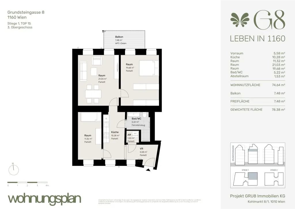 3-Zimmer-Wohnung kaufen in Wien – 74,64 m², € 612.000 – Bild 35 von 35