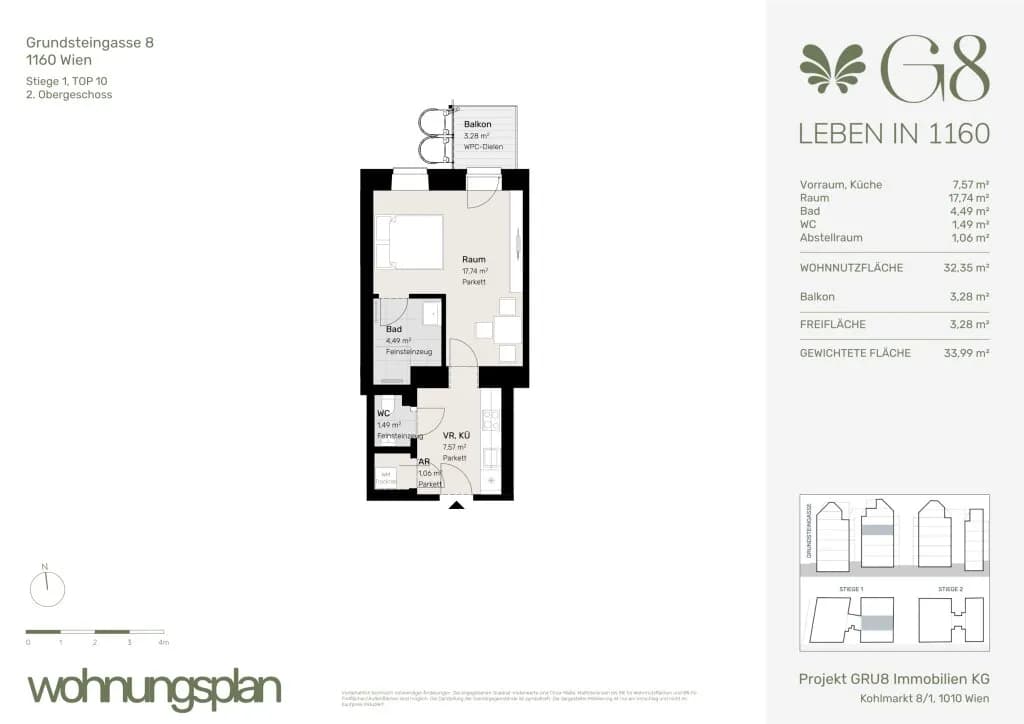1-Zimmer-Wohnung kaufen in Wien – 32,35 m², € 265.000 – Bild 31 von 31