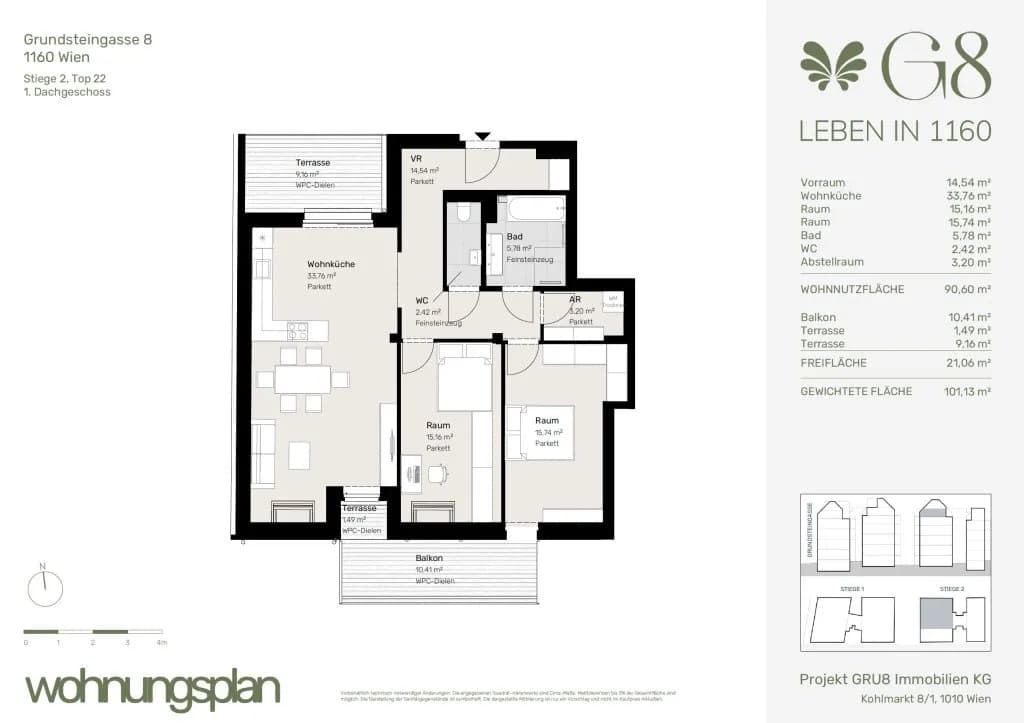 3-Zimmer-Wohnung kaufen in Wien – 92,63 m², € 888.000 – Bild 14 von 14