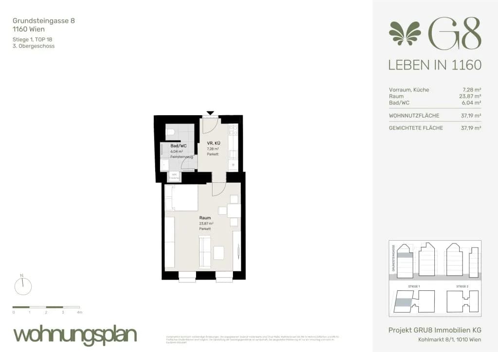1-Zimmer-Wohnung kaufen in Wien – 37,19 m², € 314.000 – Bild 26 von 26