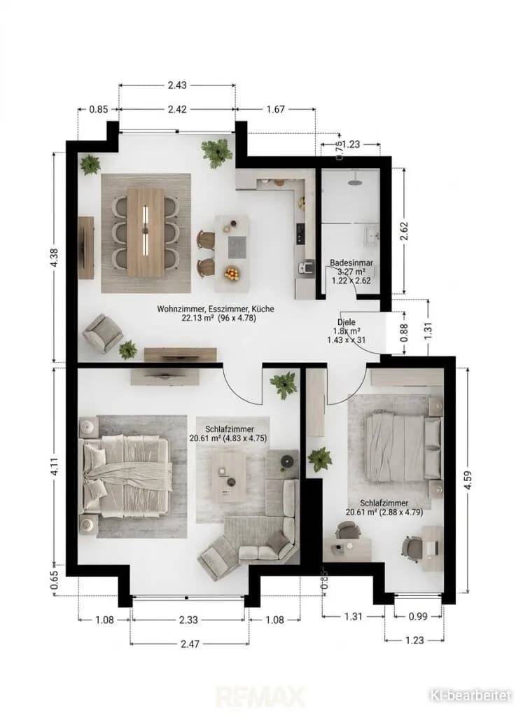 3-Zimmer-Wohnung kaufen in Voitsberg – 59 m², € 57.900 – Bild 14 von 14