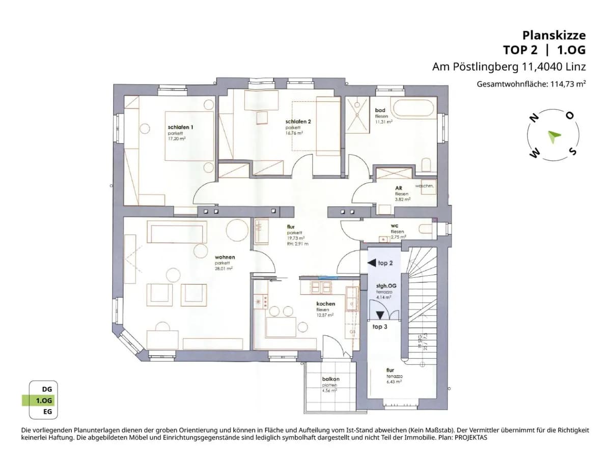 3-Zimmer-Wohnung mieten in Linz – 112,45 m², € 1.698 – Bild 24 von 24