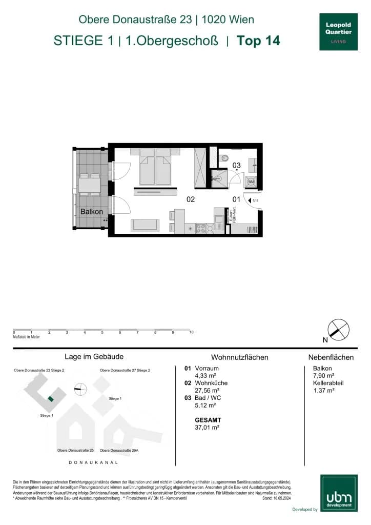1-Zimmer-Wohnung kaufen in Wien – 37,29 m², € 361.000 – Bild 14 von 14