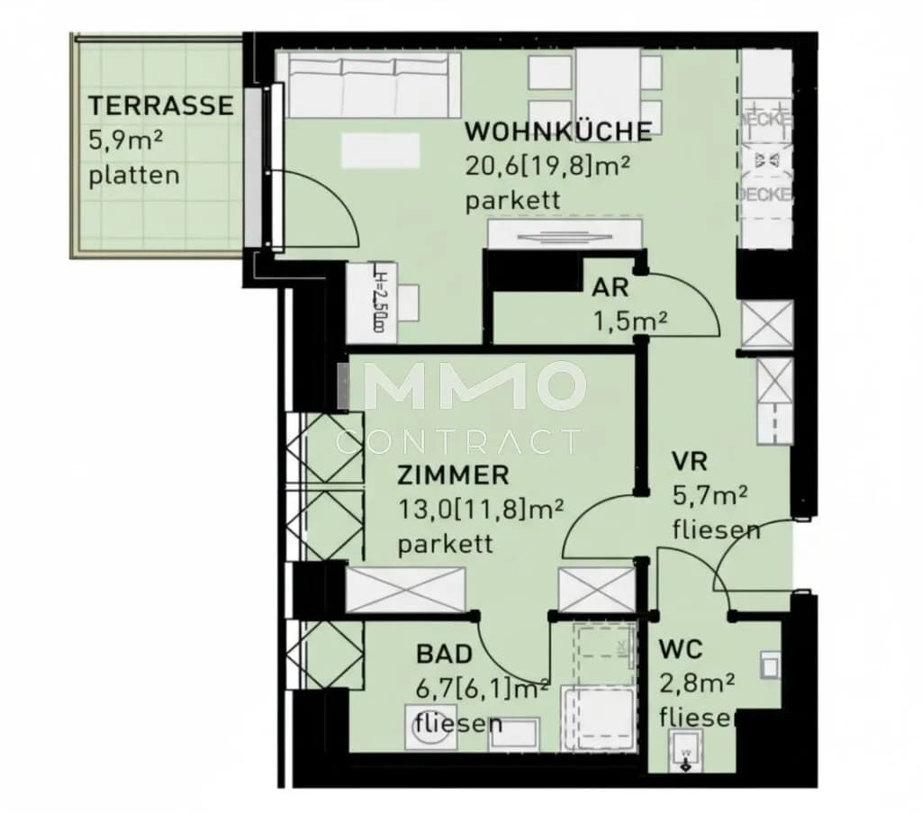 2-Zimmer-Wohnung kaufen in Wien – 50,3 m², € 365.500 – Bild 11 von 11