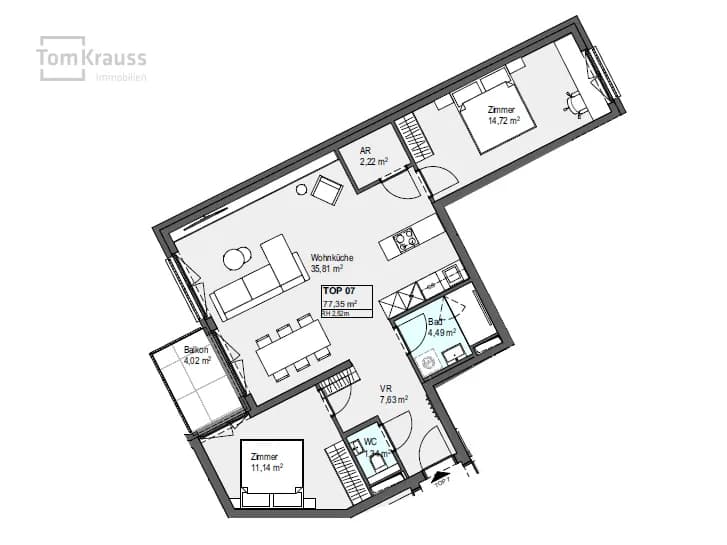 3-Zimmer-Wohnung kaufen in Wien – 77,35 m², € 490.000 – Bild 4 von 11