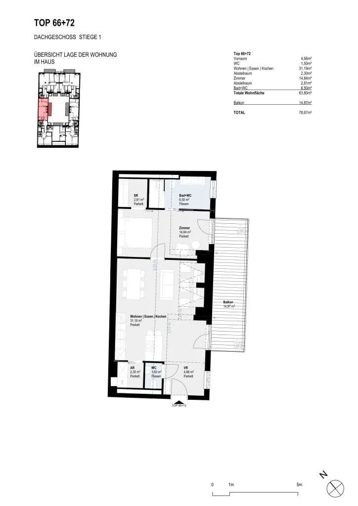 2-Zimmer-Wohnung kaufen in Wien – 63,8 m², € 598.000 – Bild 5 von 6