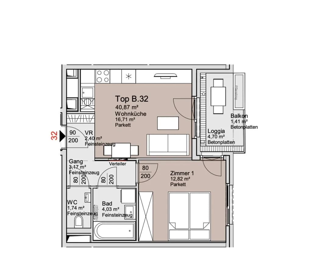 2-Zimmer-Wohnung kaufen in Wien – 40,9 m², € 295.000 – Bild 12 von 12