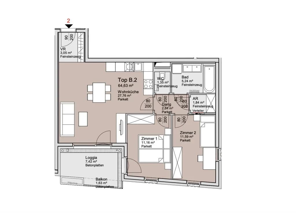 3-Zimmer-Wohnung kaufen in Wien – 62,84 m², € 390.000 – Bild 12 von 12