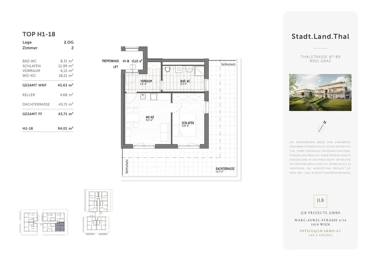 2-Zimmer-Wohnung kaufen in Graz – 45,51 m², € 235.000