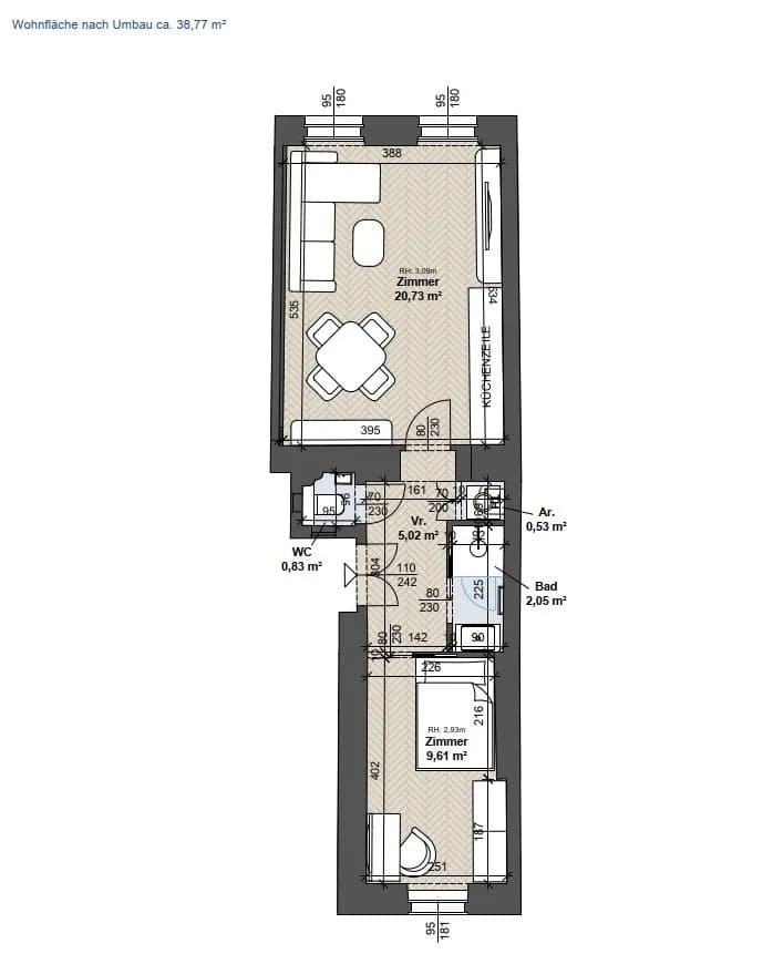1-Zimmer-Wohnung kaufen in Wien – 38,72 m², € 235.000 – Bild 19 von 21