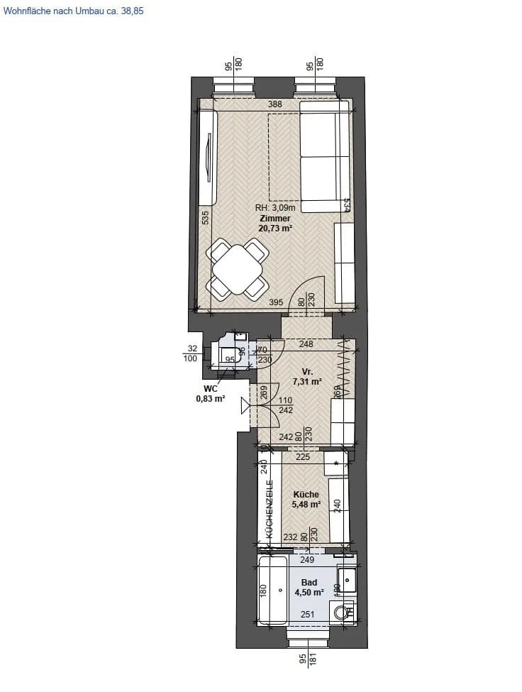 1-Zimmer-Wohnung kaufen in Wien – 38,72 m², € 235.000 – Bild 21 von 21