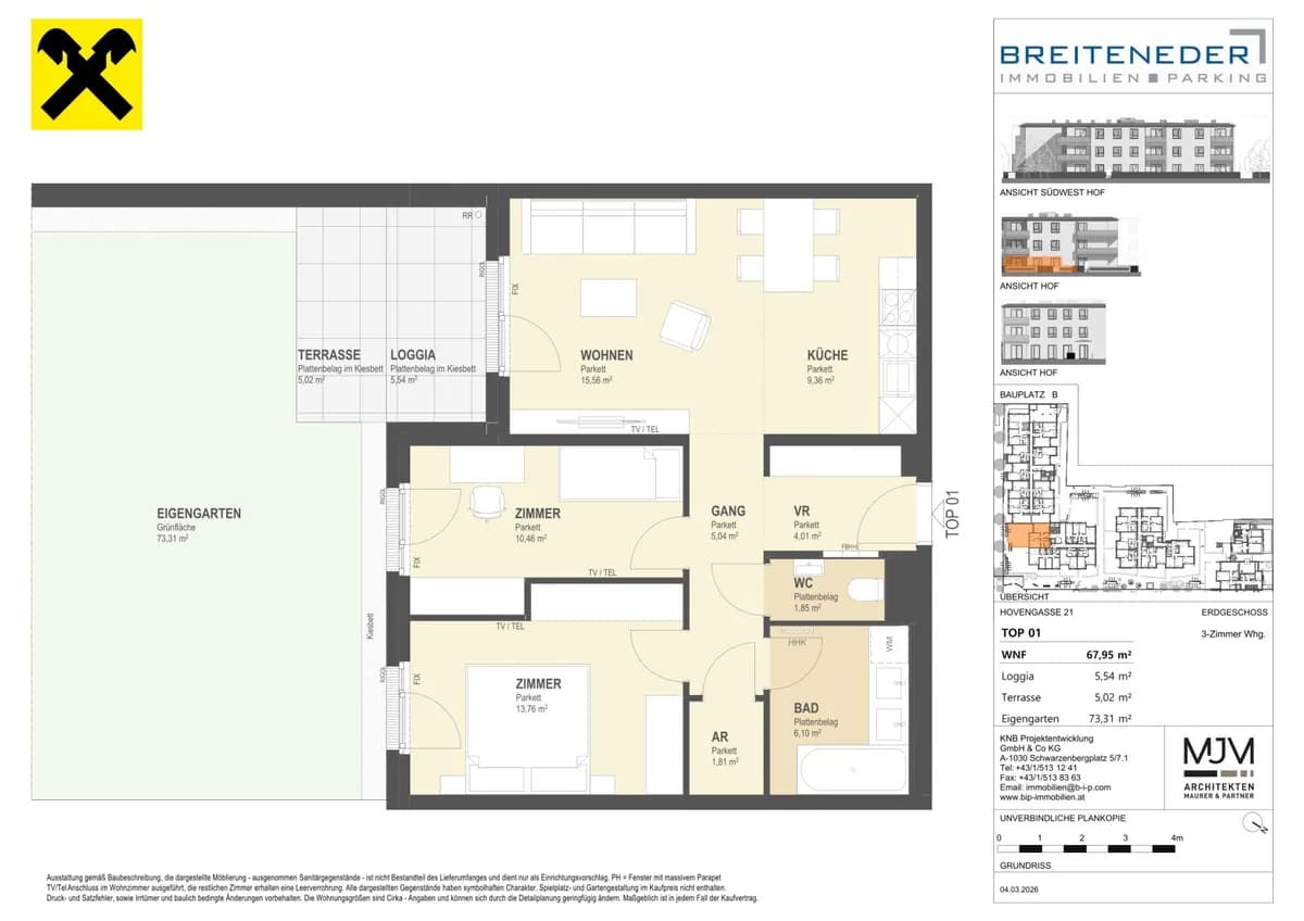 3-Zimmer-Wohnung kaufen in Korneuburg – 66,74 m², € 484.220 – Bild 8 von 8