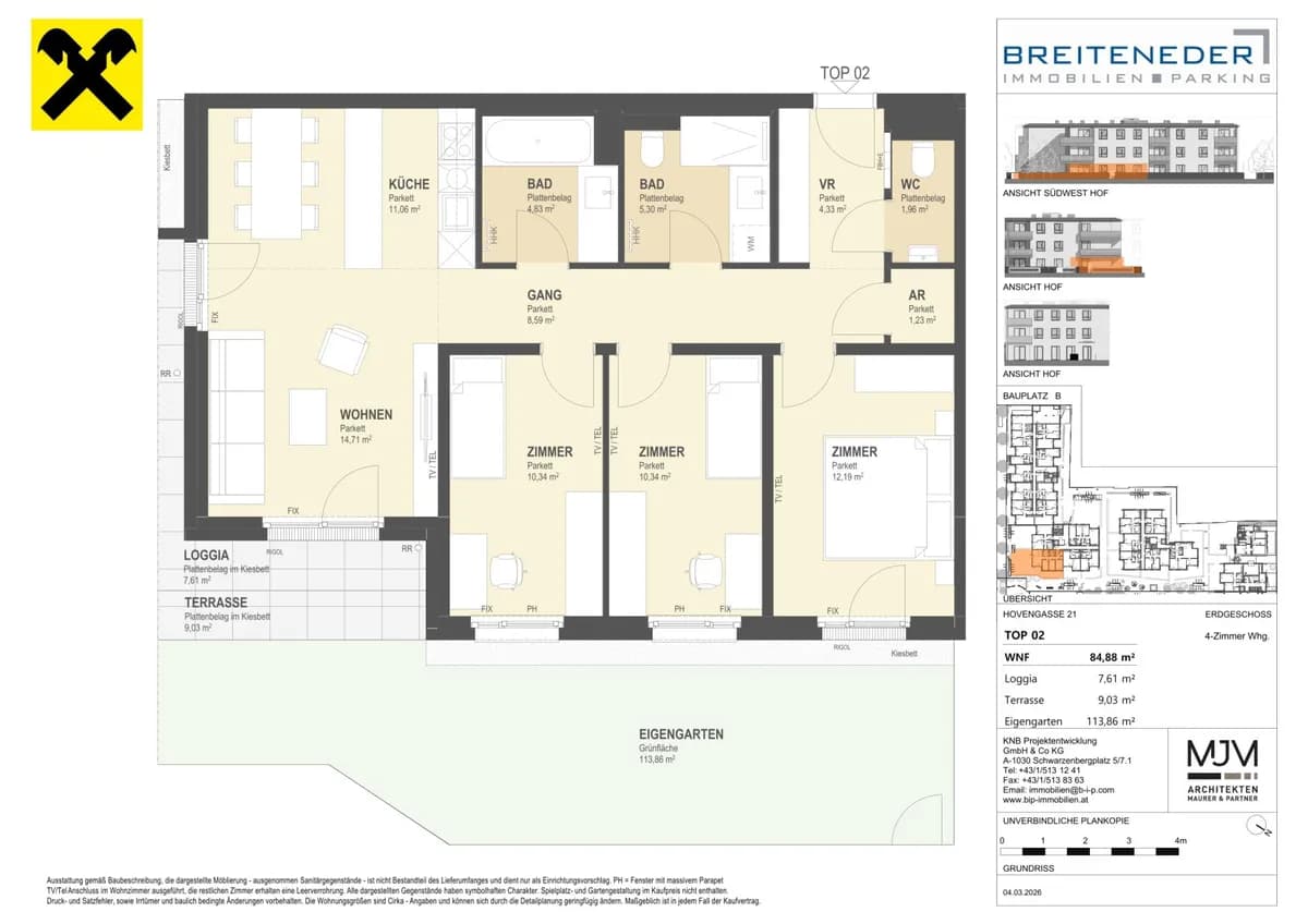 4-Zimmer-Wohnung kaufen in Korneuburg – 84,88 m², € 625.900 – Bild 8 von 8