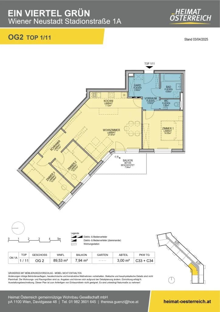 4-Zimmer-Wohnung mieten in Wiener Neustadt – 89,53 m², € 1.239 – Bild 33 von 39