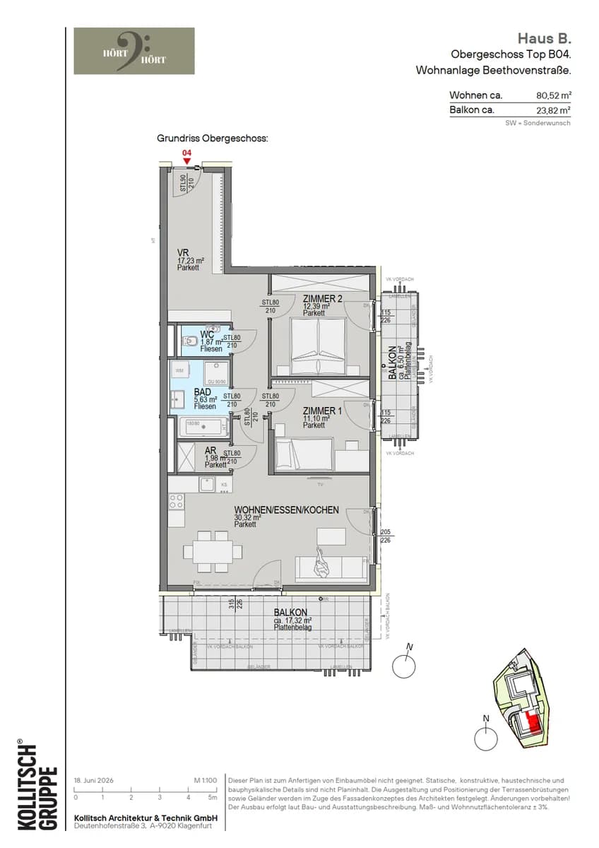 3-Zimmer-Wohnung kaufen in Klagenfurt – 80,52 m², € 654.800 – Bild 7 von 7