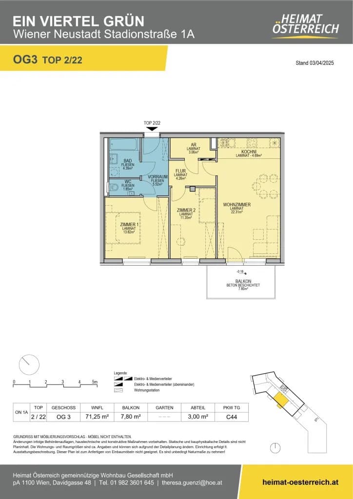 3-Zimmer-Wohnung mieten in Wiener Neustadt – 71,25 m², € 937 – Bild 28 von 34